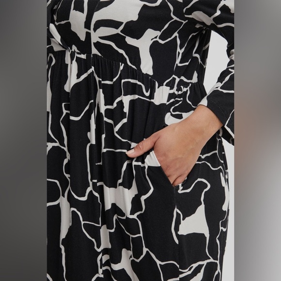 ✨ NWT Fransa Black And White Maxi Dress With Pockets - Picture 15 of 15